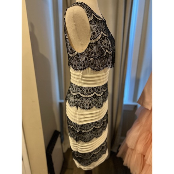 Jax Women's Dress White With Black Lace Size 10 - Picture 5 of 6